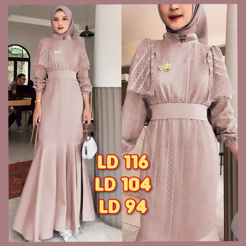 M L XL REALPIC DRESS CELINNE BUSUI BRUKAT MALIKA VELVET SILK FASHION PAKAIAN WANITA BAJU PESTA KONDANGAN ACARA SERAGAM NIKAHAN 88