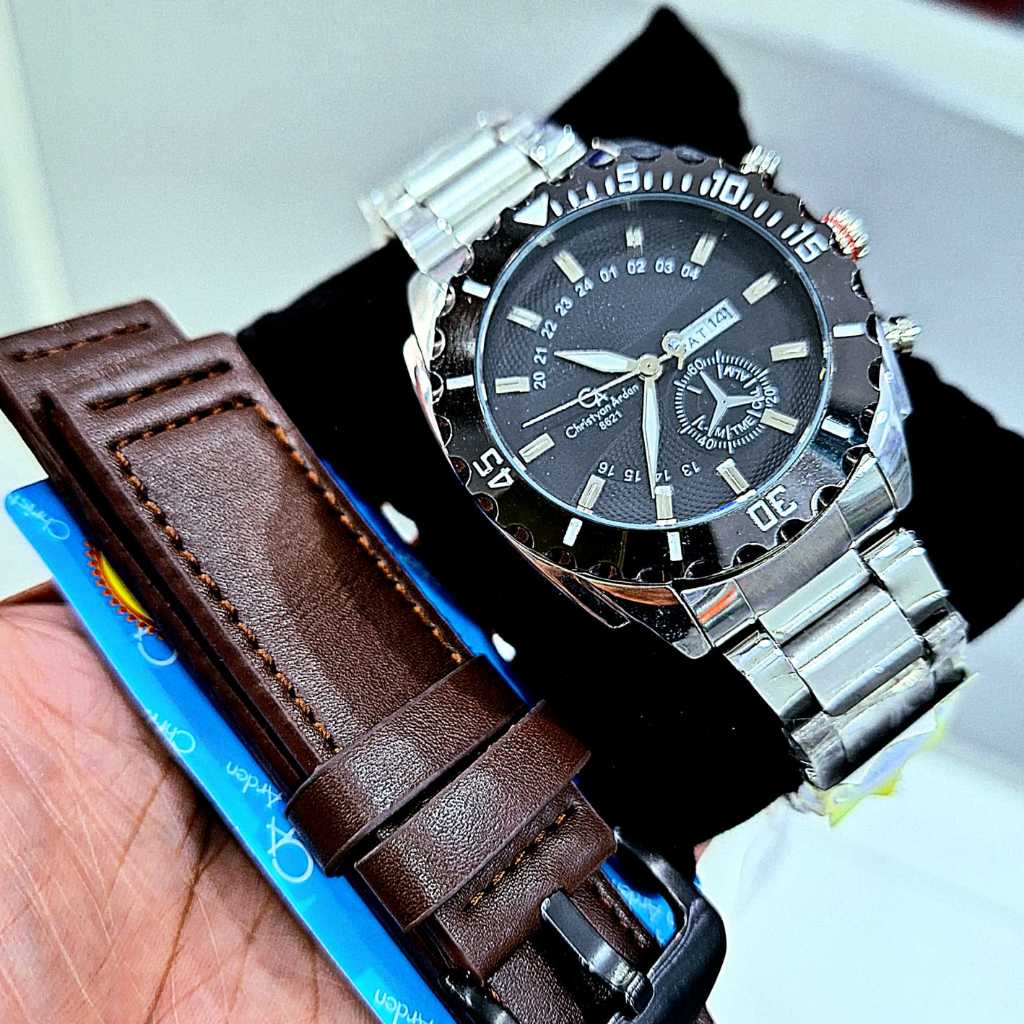 Jam Tangan Pria Christyan Arden Original Tanggal dan Hari AKTIF WATER RESISTANCE Dijamin Sesuai Foto