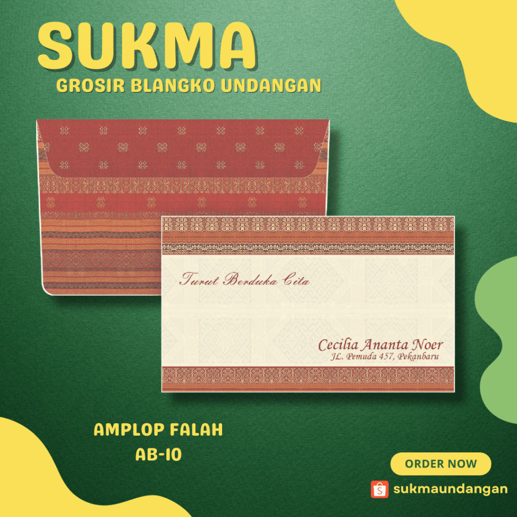 

AMPLOP KONDANGAN NIKAH MURAH FALAH AB 10 50 PCS UKURAN TANGGUNG | SUKMA UNDANGAN