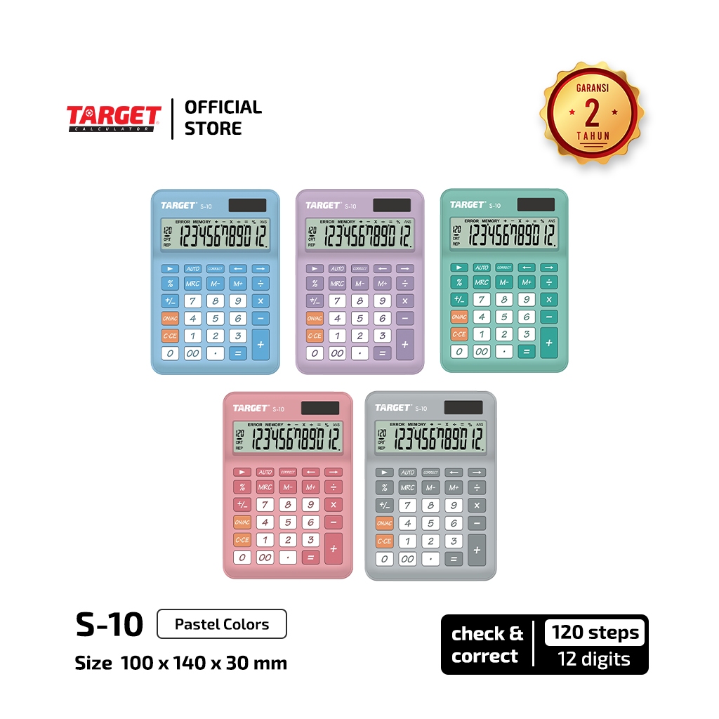 

Target S 10 - Dekstop Calculator - 12 Digit Pastel colors