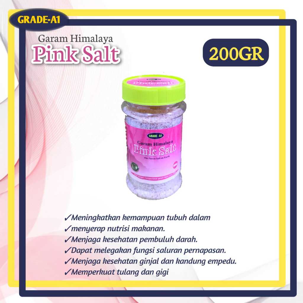 

BARU GARAM HIMALAYA PINK SALT GRADE A1 ORGANIK KEMASAN 200GR
