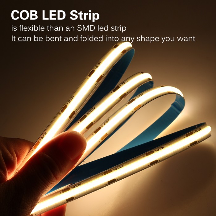 Lampu LED Strip COB 5 Meter 24v Lampu LED Drop Ceiling 24 Volt DC