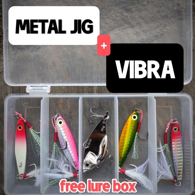 paket uncal metal jig + vibra