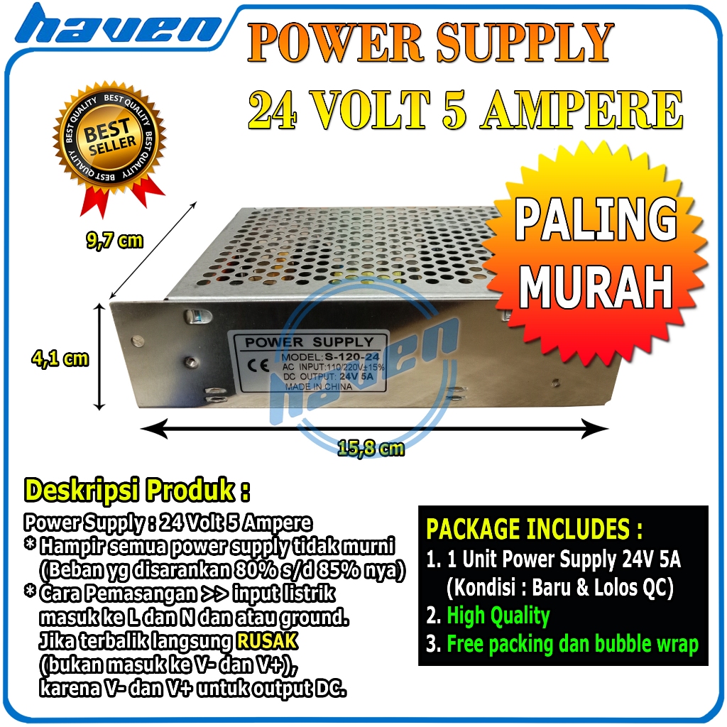 Switchng Power Supply 24V 5A / PSU 24V 5A Switching Power