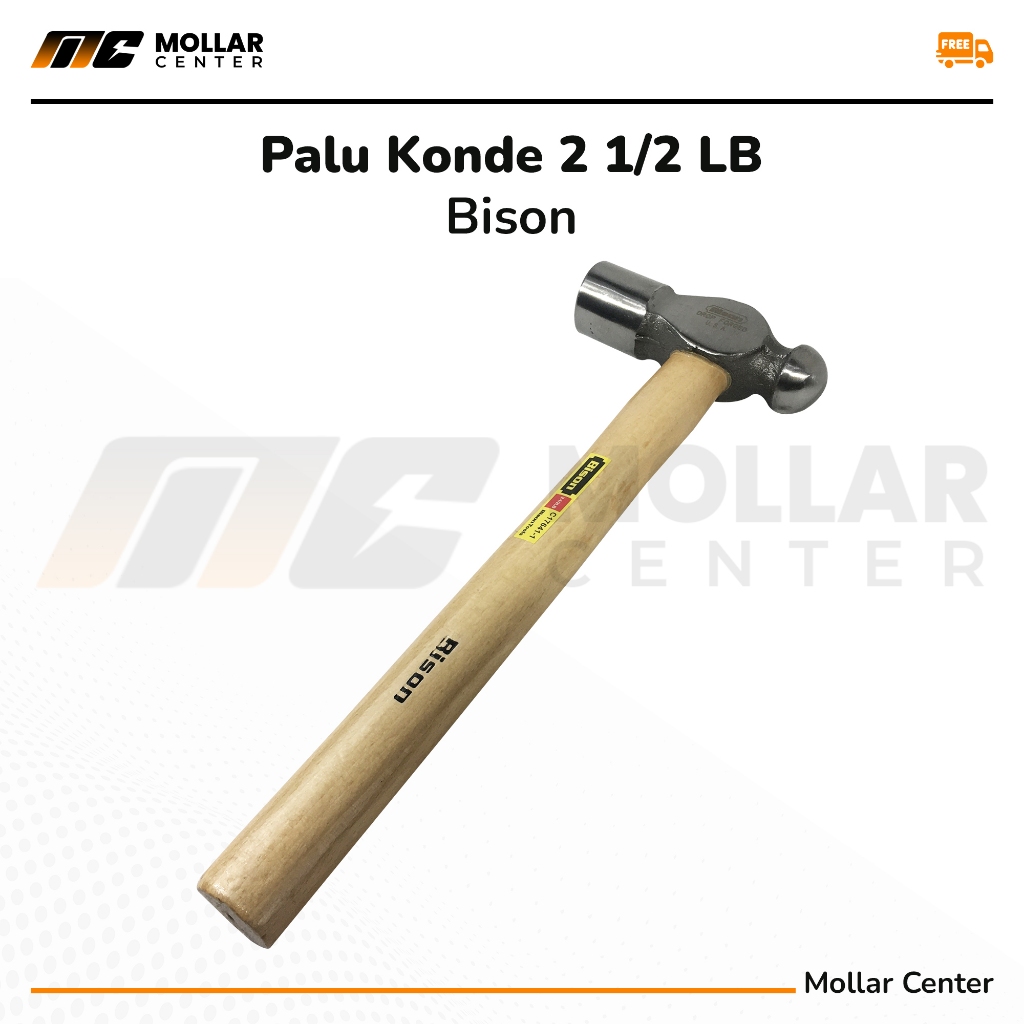 Palu konde 2.5 LB Gagang Kayu BISON Palu Besar