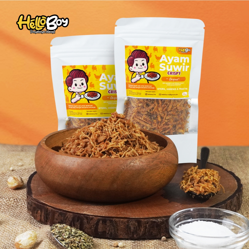 

HELLOBOY - Ayam Suwir Crispy ORIGINAL / Lauk Siap Saji / Lauk Praktis