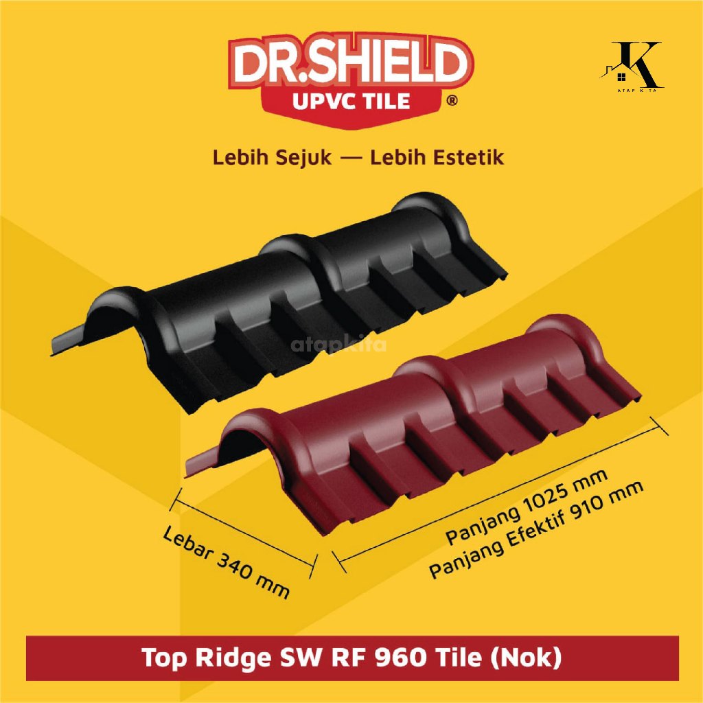 Genteng UPVC Dr.Shield / Top Ridge / Nok Genteng / Nok UPVC Tile