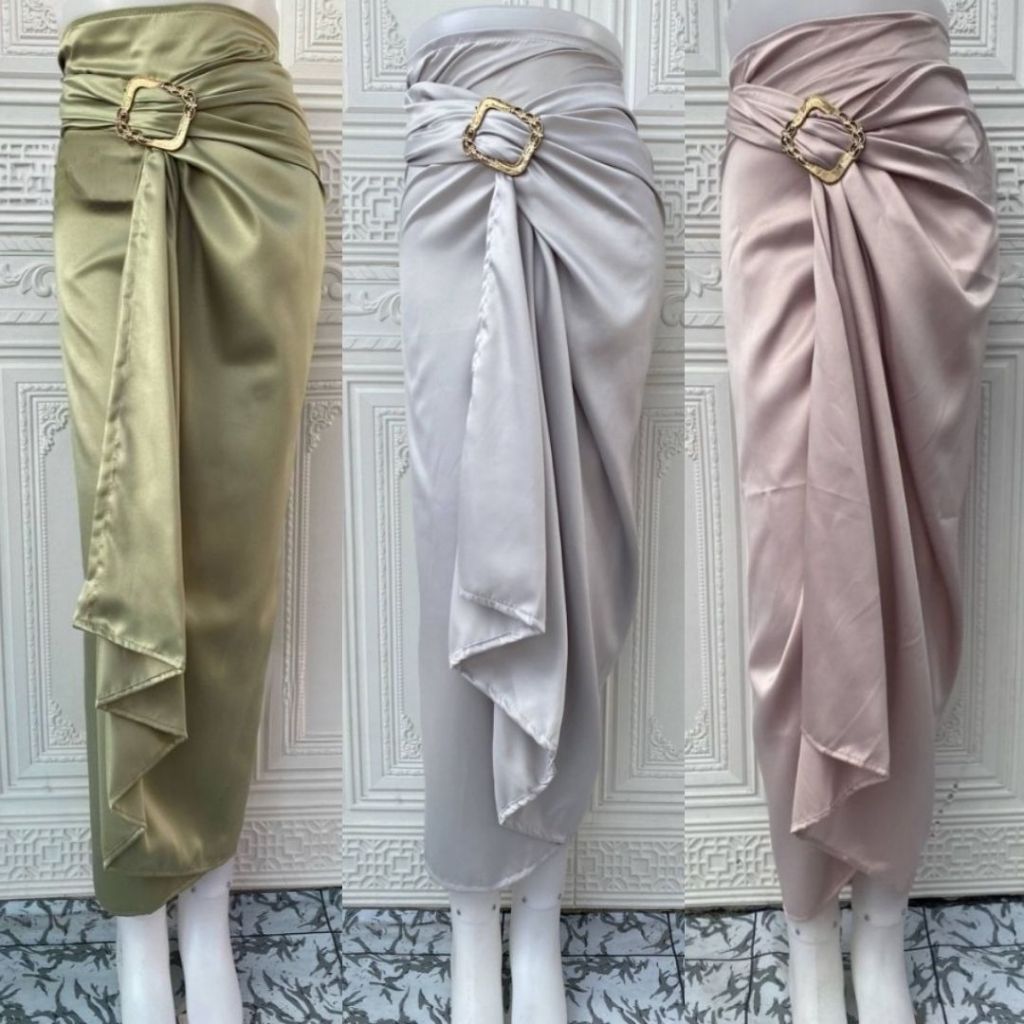 Rok Lilit Satin / Kain Lilit Satin Polos Bawahan Kebaya Aneka Pilihan Warna