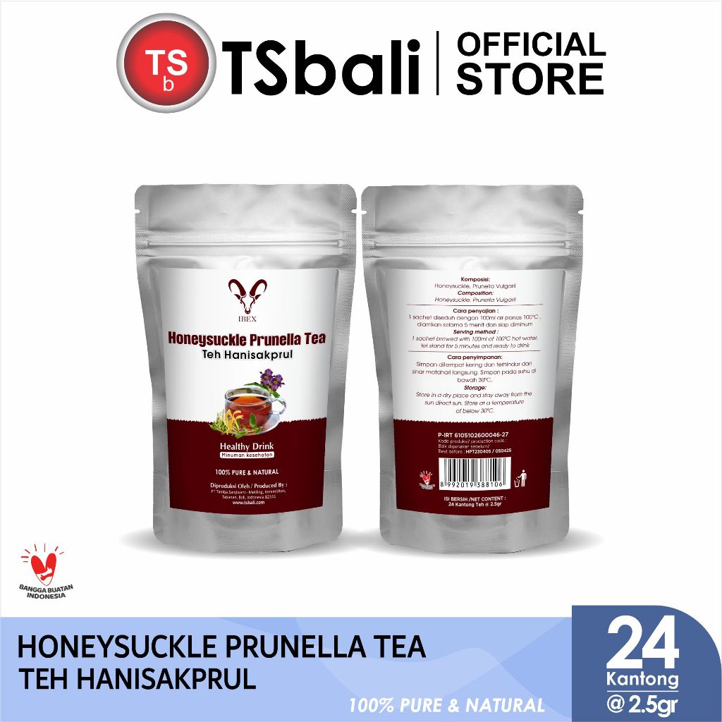 

IBEX Honeysuckle Prunella Tea / Teh Prunella / 100 % Teh Herbal Alami 2.5gr x 24 Tea Bags