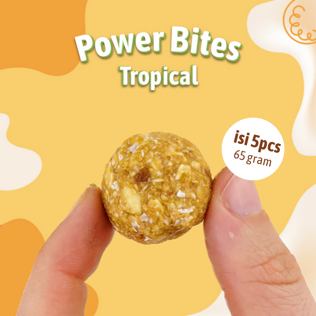 

Power Bites Tropical 65g Healthy Snack Oat Protein Makanan Kesehatan Ready to Eat Cemilan