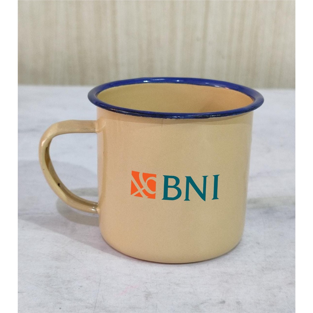 Mug Enamel Custom BNI/Cangkir Souvenir Event