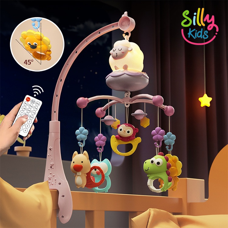 promo terbaru baby crib mobile musical white noise mainan gantung box bayi mainan gantungan musik