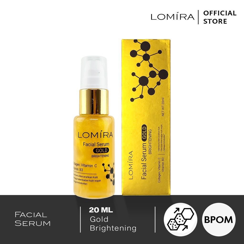 Neng Geulisss Lomira Facial Serum Gold Brightening 20 Ml Serum Wajah Mencerahkan Kulit