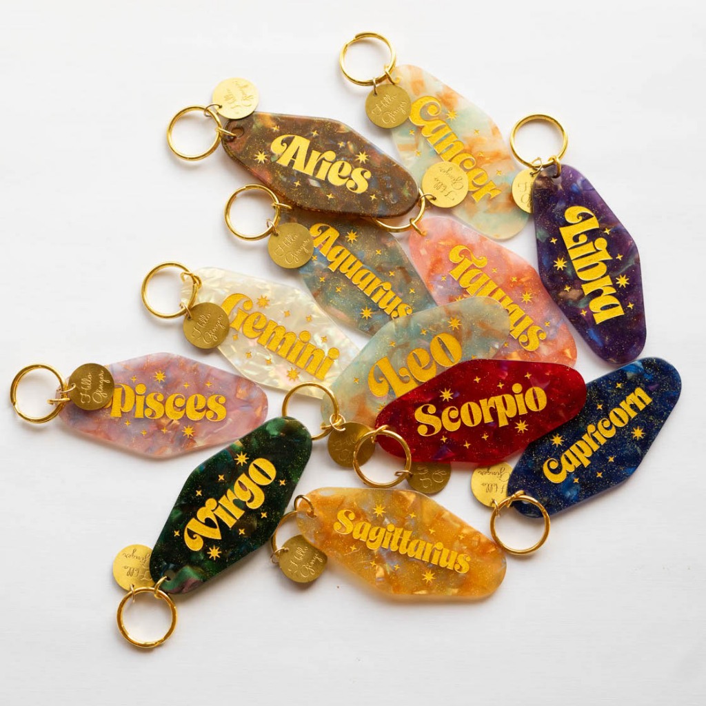 Zodiac Retro Motel Keychain