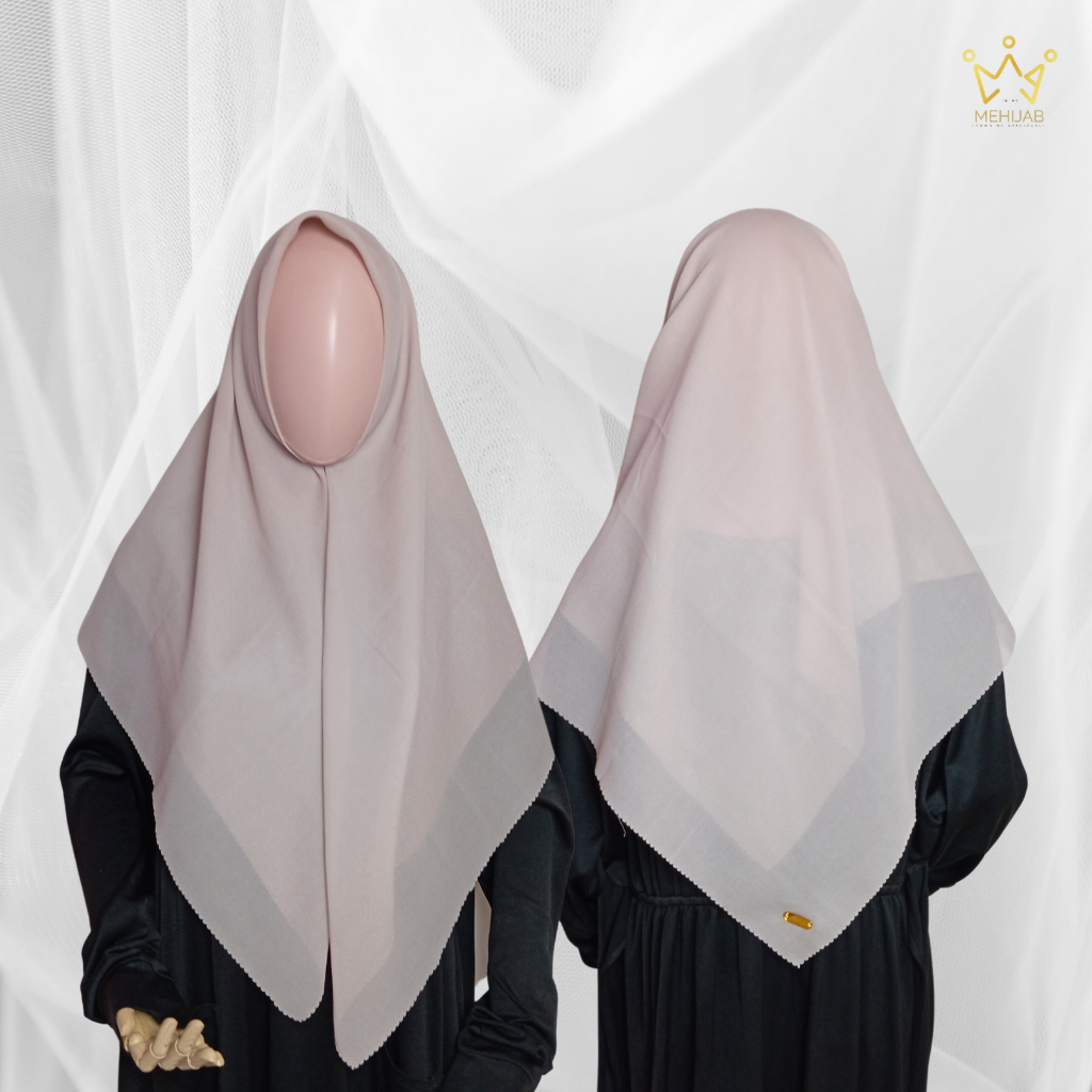 Hijab Segi Empat Kerudung Jilbab Polos Cream Khaki Double Hycon