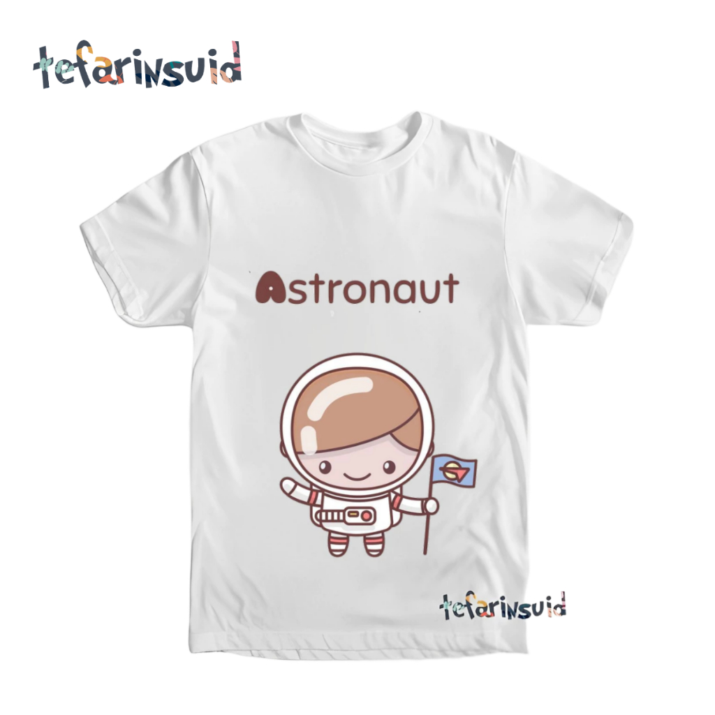 Baju Kaos Anak FREE NAMA series Profesi Dokter Tentara Usia 2-12 Tahun Bahan Katun Combed 30s