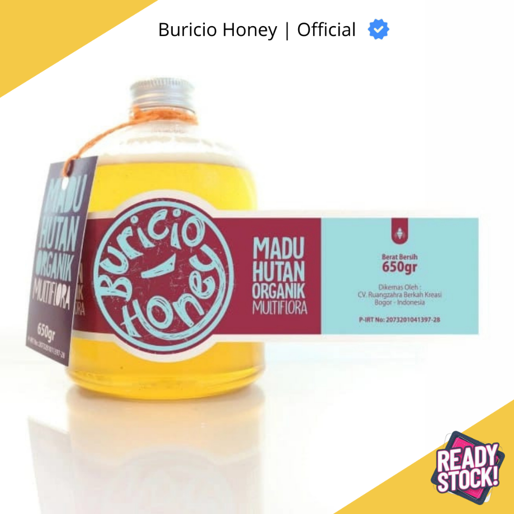 

Buricio Honey Madu Raw Honey Multiflora 100 % asli murni tanpa campuran original