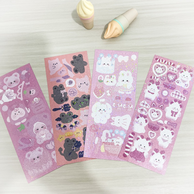 

STIKER MURAH LUCU ALA KOREA | Stiker Case Hp / Diy Dekorasi Keychain | Sticker Glitter | Kawaii | [ovdstationeryshop]