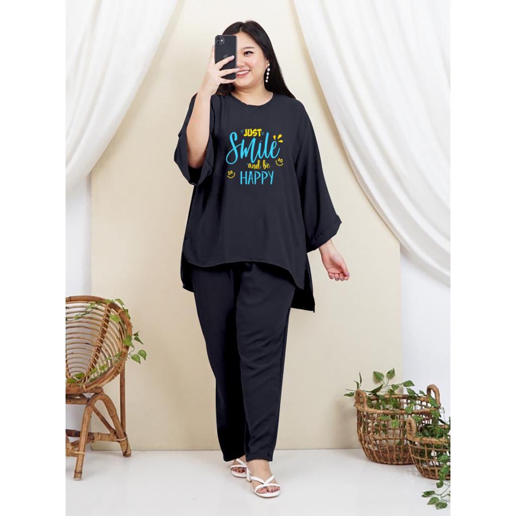 setelan wanita crinkle jumbo/one set jumbo wanita ld 120cm - ld 140cm