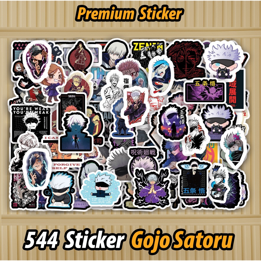

544 PCS Sticker Gojo Satoru Jujutsu Kaisen Waterproof sudah di Cutting