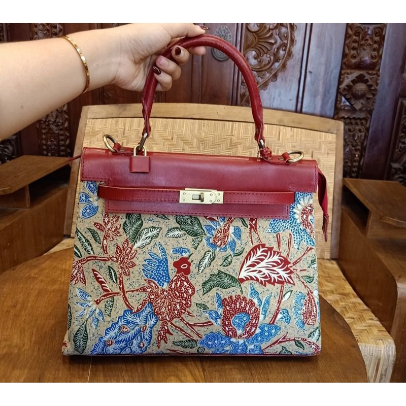 TAS BATIK KUNCI /TAS KULIT BATIK LUKIS WAYANG/TAS KULIT/TAS BATIK/TAS KERJA