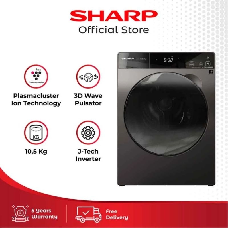 Sharp Mesin cuci Front Loading ES-FL1410DPX (Khusus Cilegon)