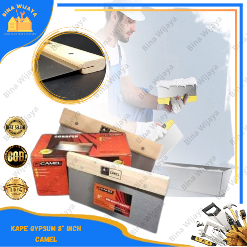 Kape Gypsum 8 Inch Camel / Kape Skrap Gypsum Kayu / scraper gypsum CML