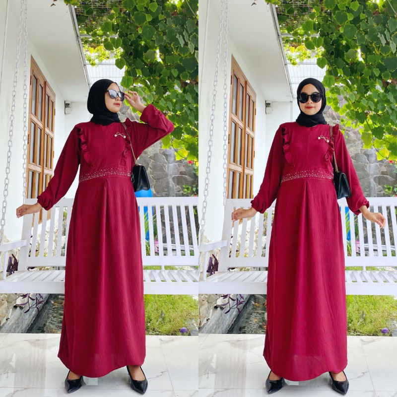 MAULIDA DRESS MAXY CRINGKEL AIRFLOW // GAMIS MUTE MUTIARA