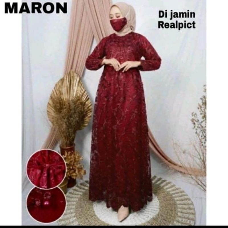 PREMIUM GAMIS RACHEL Maxy | Dress Panjang | Dress Brukat | Gamis Viral