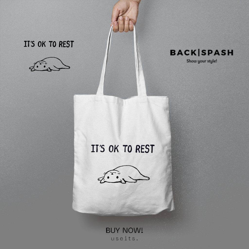 Totebag Gambar Kucing Lucu II - Totebag Tas Wanita Gambar Kucing Lucu THD