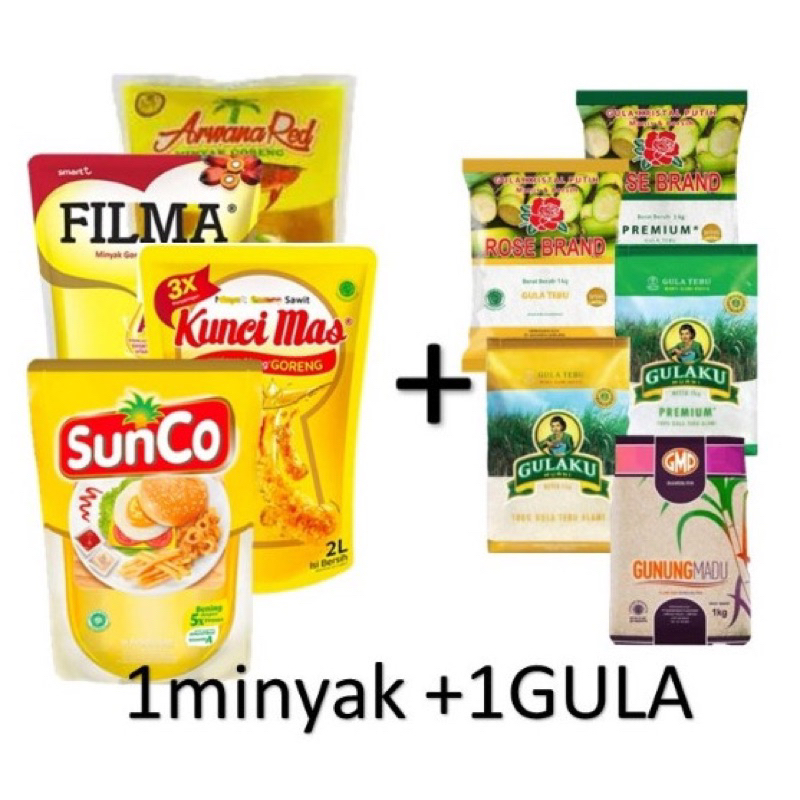 

paket hemat sunco 2L + gula 1 kg random