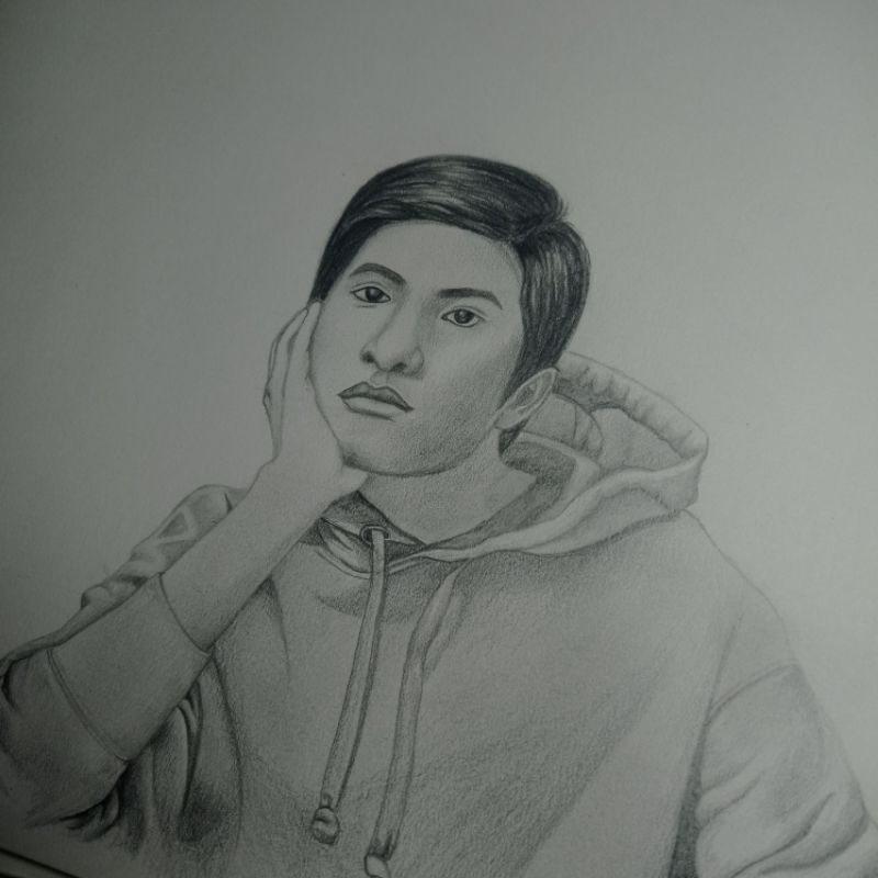 Sketsa wajah realistik pensil/pensil warna ukuran A5 A4 A3