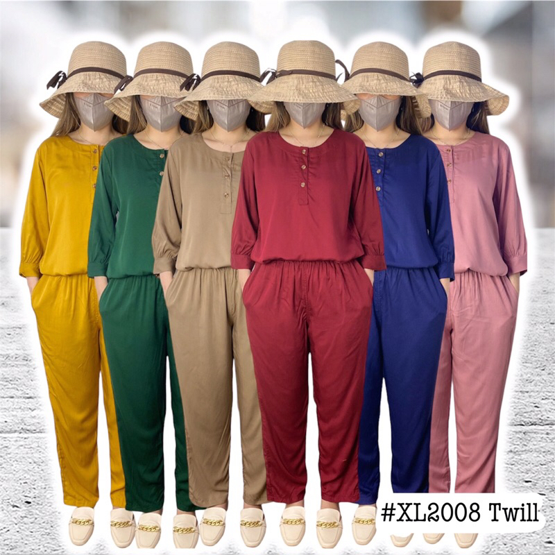LauraLov.id - #2008 - Setelan Polos - SetCel Panjang - Rayon Twill