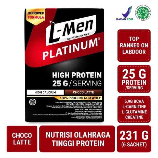TERLARIS  L-MEN PLATINUM / LMEN PLATINUM WHEY WITH ISOLATE - CHOCOLATE AMPUH BPOM