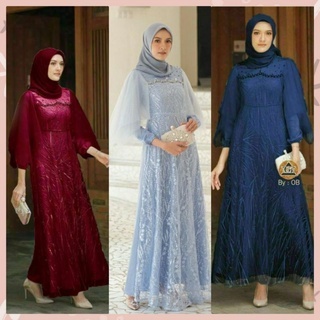 COUPLE GAMIS LUNA DRESS MODERN BAJU SYARI BUSANA MUSLIM SARIMBIT RAMADHAN KONDANGAN BAJU PASANGAN BA