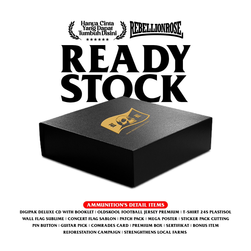 BOXSET REBELLION ROSE ALBUM 2023 HANYA CINTA YANG DAPAT TUMBUH DISINI REBELLIONROSE JERSEY RETRO TS 