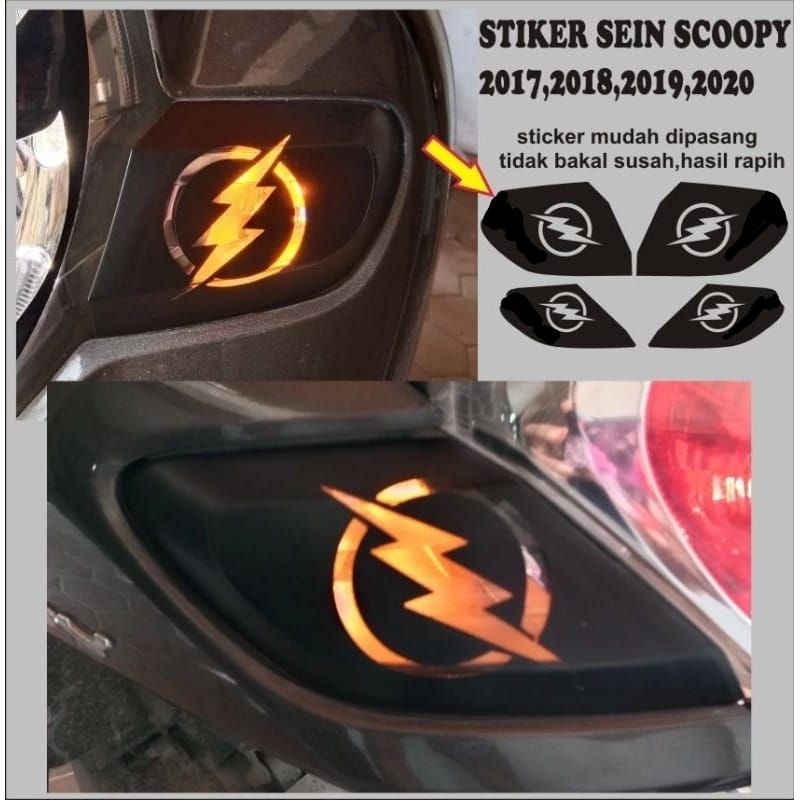 cutting sticker lampu sein depan belakang Scoopy fi tahun 2017/2019