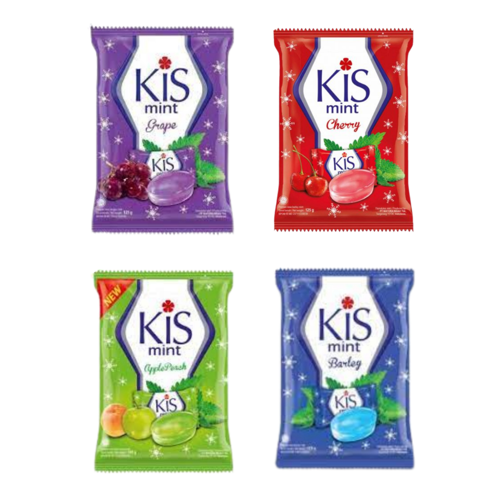 

PERMEN KIS MINT 125 GRAM CHERRY BARLEY GRAPE APPLE 1 PACK ISI 50 BUTIR