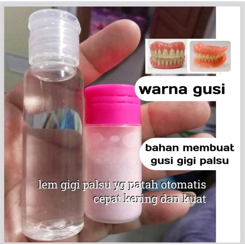 LEM GIGI PALSU YG PATAH 40ML# BAHAN PEMBUAT GUSI#LEM GIGI PERMANEN