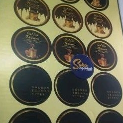 

print cetak a3+ stiker gold, silver + finishing cutting
