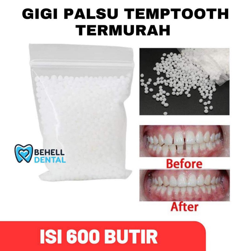 GIGI PALSU SEMENTARA 600 BUTIR / PENAMBAL GIGI PATAH RENGGANG TEMPORARY TOOTH TEMPTOOTH GINGSUL PATA