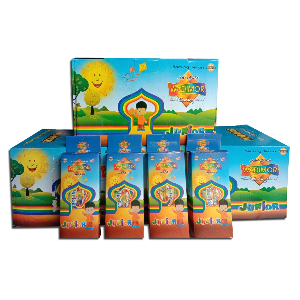 Wadimor Sarung Junior Tanggung Anak POLOS KHUSUS HITAM Bergaris Termurah