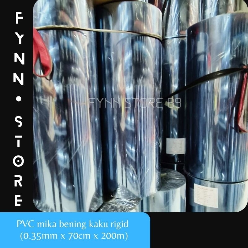 

PVC Mika kaku rigid tebal 0.35 mm x 70 cm x 200 m dijual per roll