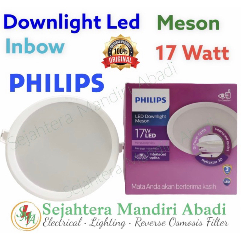 Downlight Philips LED 17 Watt Meson Bulat Inbow 6500K