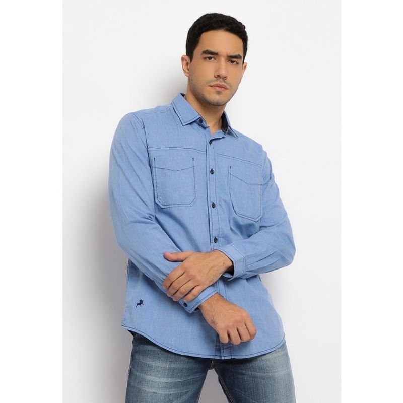 Kemeja Panjang Pria Original Lois KLL309 Biru