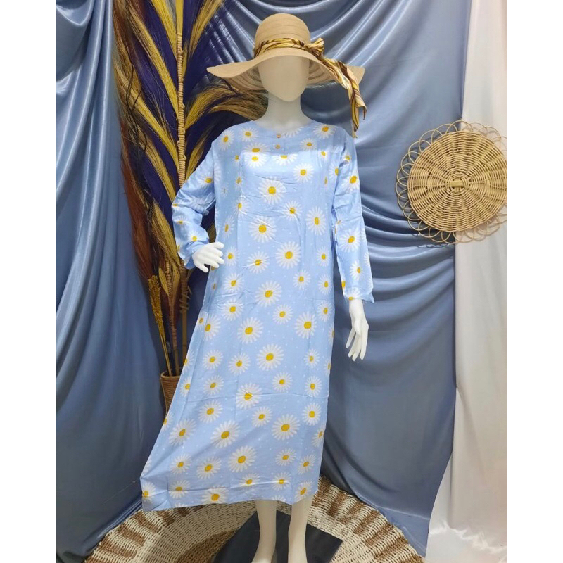 Daster muslimah lengan panjang kekinian terbaru Rayon Premium Ld 115