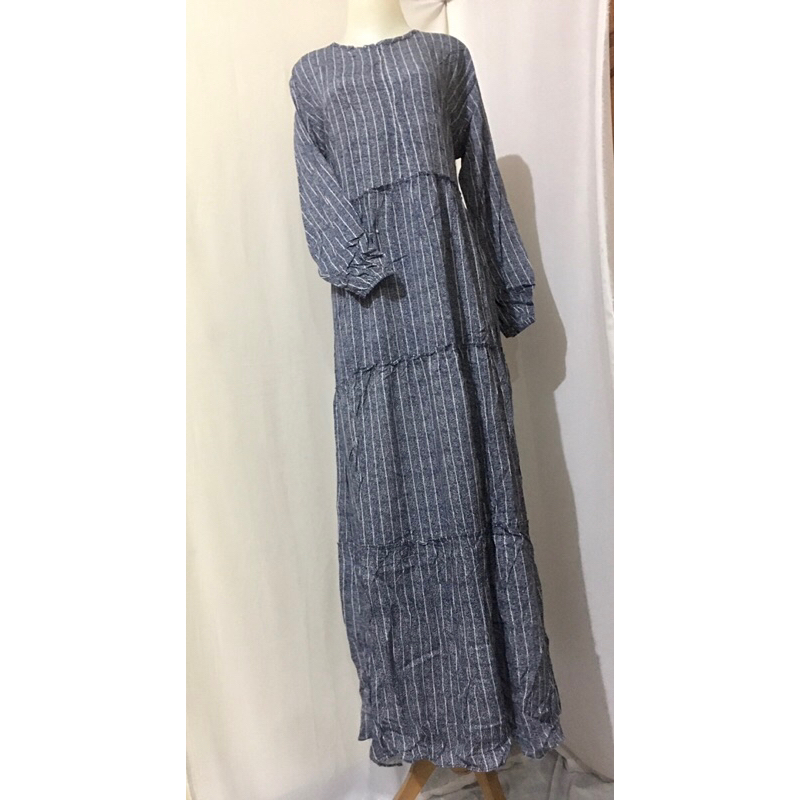gamis katun garis murah