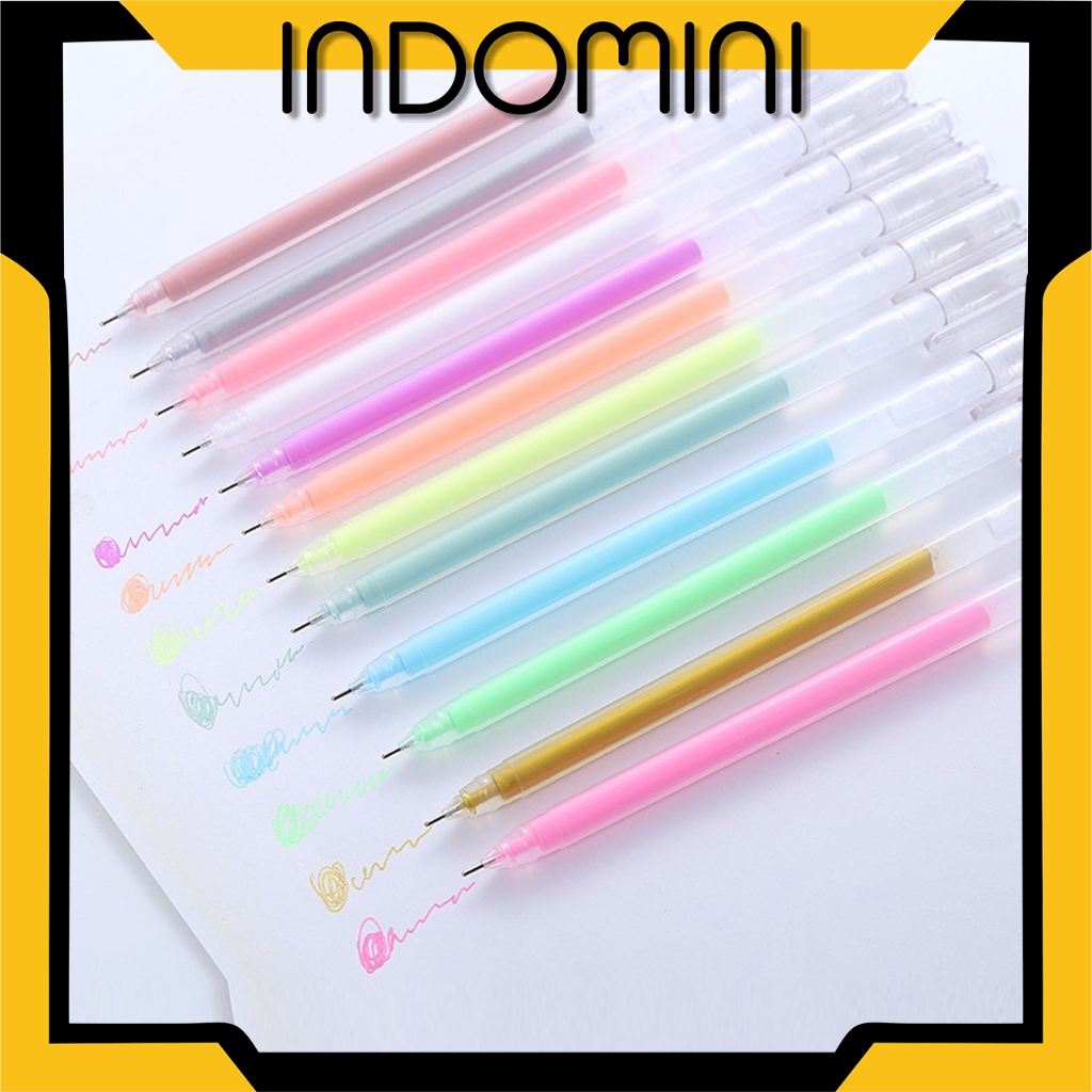 

INDOMINI Color Gel pen with Premium Colors / Pulpen Gel dengan warna premium 17 warna 0.5 mm S097