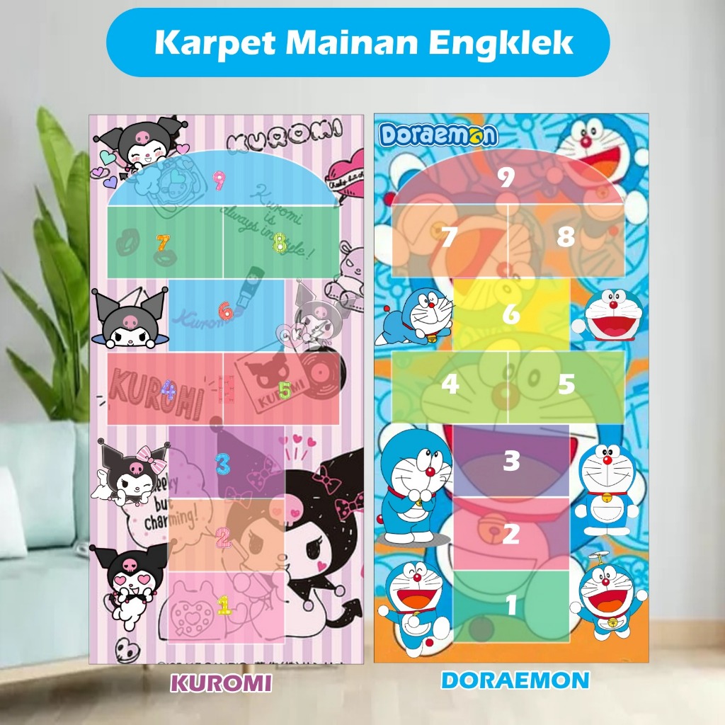 Karpet mainan engklek anak/playmate engklek karater