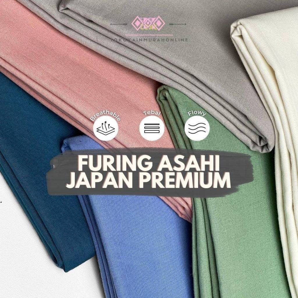 Kain Furing Asahi Jepang Premium Original 100% Super Silk 44" Daleman l TERMURAH & SANGAT LEMBUT